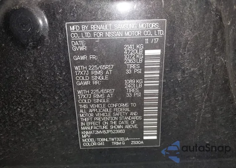 2018 Nissan Rogue Sv from USA, damaged, VIN KNMAT2MV8JP523983